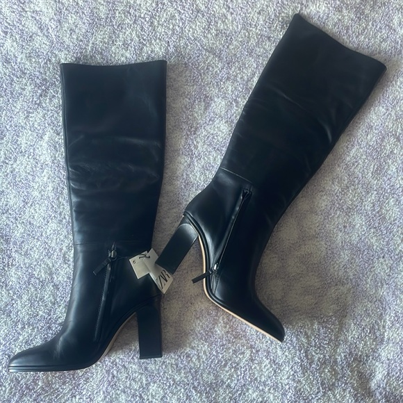 NWT Zara Slouchy Knee-High Boots Sz 9 - Picture 7 of 13